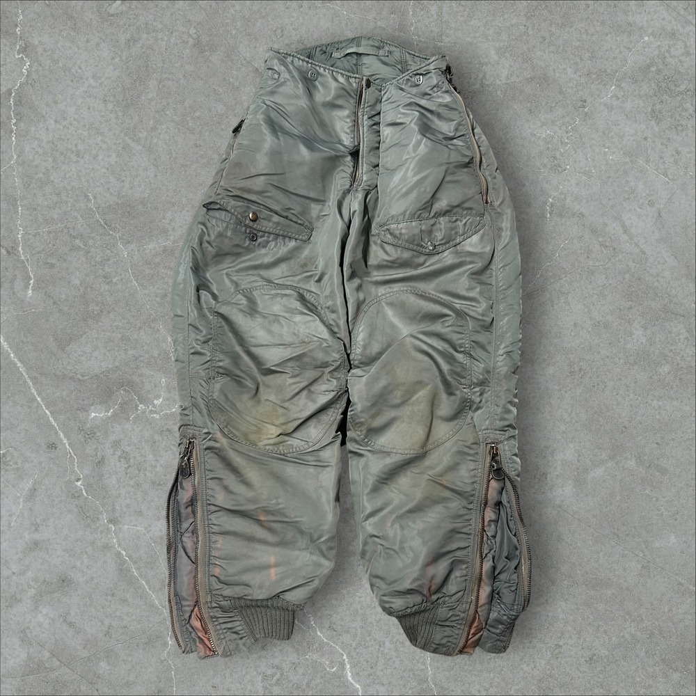 Military Surplus Flight Trousers Mens 30 Sage Green Vintage Insulated F-1B WW2